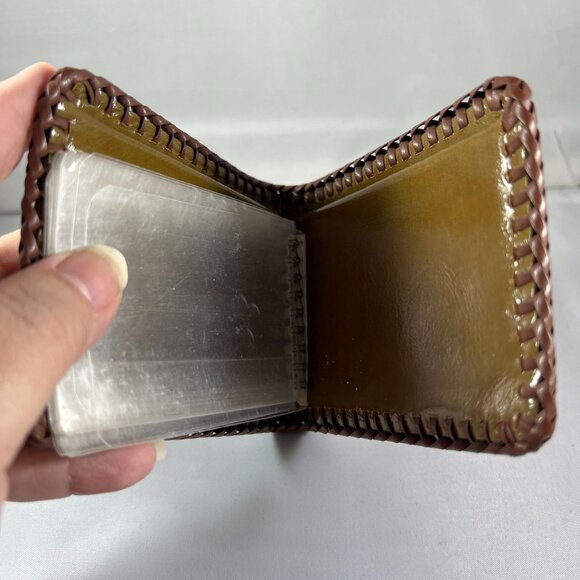 Vintage Brown Leather Wallet W/ Hand Tooled Horse & Barn Design Bifold Style W/ - Picture 4 of 4